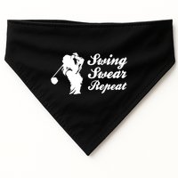 Funny Golf Swing Swear Repeat Female Golfer Version USA-Made Doggie Bandana