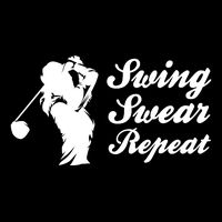 Funny Golf Swing Swear Repeat Female Golfer Version USA-Made Doggie Bandana