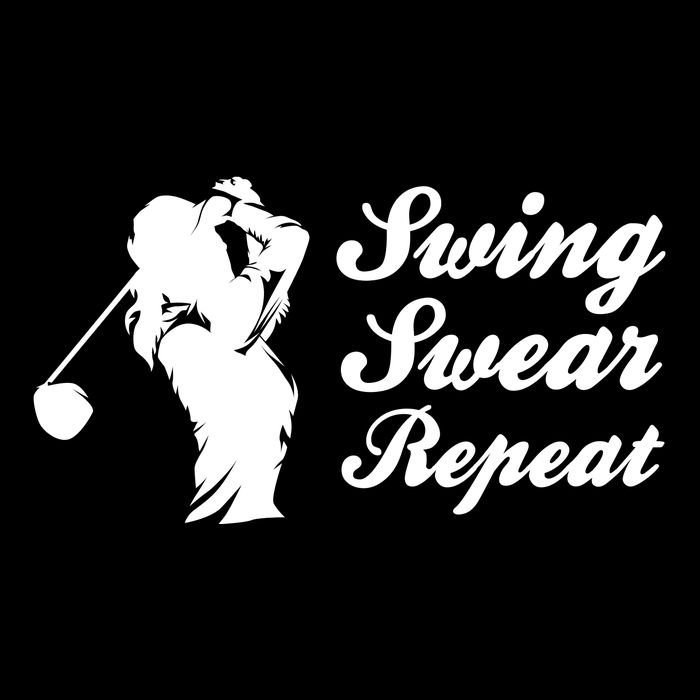 Funny Golf Swing Swear Repeat Female Golfer Version USA-Made Doggie Bandana