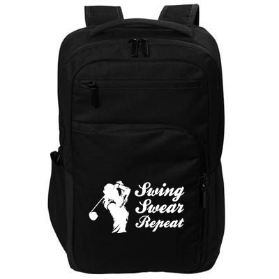 Funny Golf Swing Swear Repeat Female Golfer Version Impact Tech Backpack
