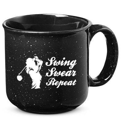 Funny Golf Swing Swear Repeat Female Golfer Version 15oz Campfire Ceramic Mug