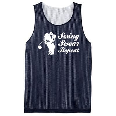 Funny Golf Swing Swear Repeat Female Golfer Version Mesh Reversible Basketball Jersey Tank