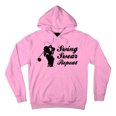 Funny Golf Swing Swear Repeat Female Golfer Version Hoodie