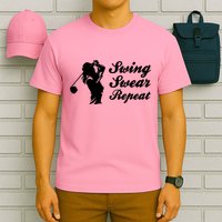 Funny Golf Swing Swear Repeat Female Golfer Version T-Shirt