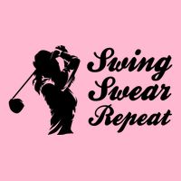 Funny Golf Swing Swear Repeat Female Golfer Version Premium T-Shirt
