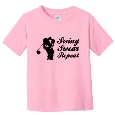 Funny Golf Swing Swear Repeat Female Golfer Version Toddler T-Shirt