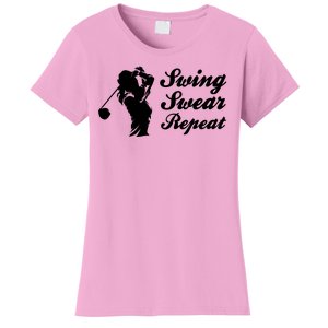 Funny Golf Swing Swear Repeat Female Golfer Version Women's T-Shirt