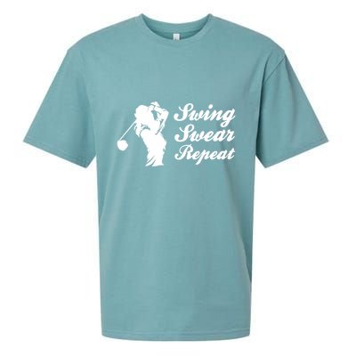 Funny Golf Swing Swear Repeat Female Golfer Version Sueded Cloud Jersey T-Shirt