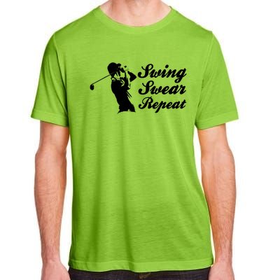 Funny Golf Swing Swear Repeat Male Golfer Version Adult ChromaSoft Performance T-Shirt