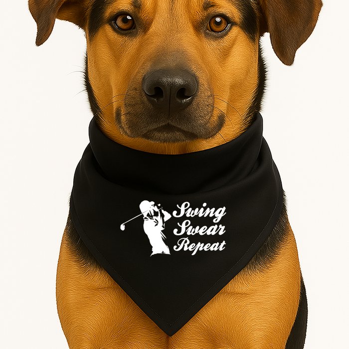 Funny Golf Swing Swear Repeat Male Golfer Version USA-Made Doggie Bandana
