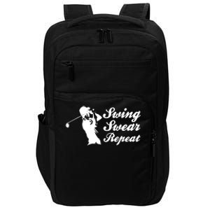 Funny Golf Swing Swear Repeat Male Golfer Version Impact Tech Backpack