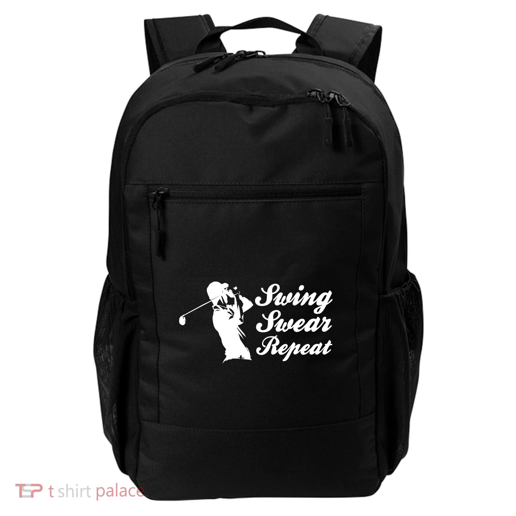 Funny Golf Swing Swear Repeat Male Golfer Version Daily Commute Backpack
