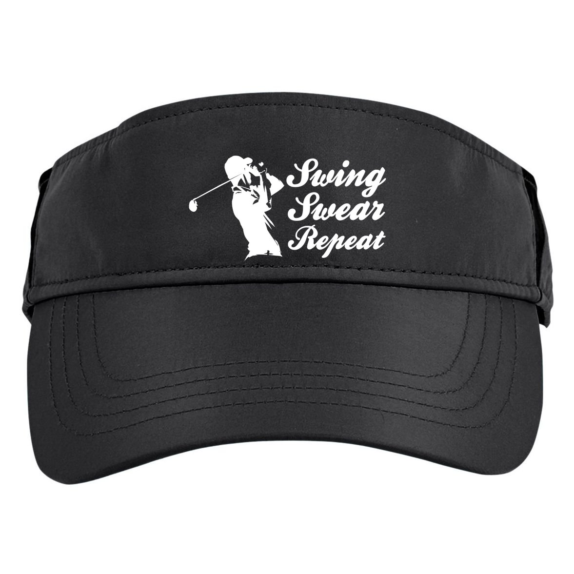 Funny Golf Swing Swear Repeat Male Golfer Version Adult Drive Performance Visor