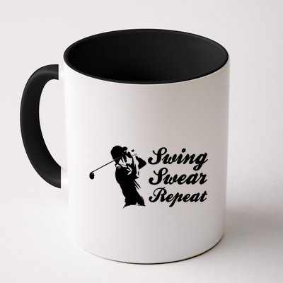 Funny Golf Swing Swear Repeat Male Golfer Version Mug