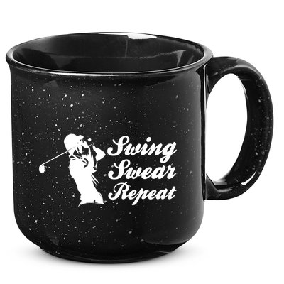 Funny Golf Swing Swear Repeat Male Golfer Version 15oz Campfire Ceramic Mug