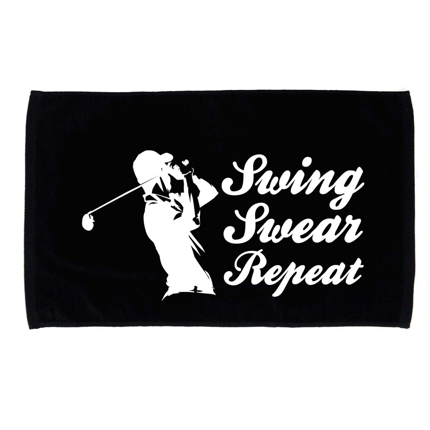 Funny Golf Swing Swear Repeat Male Golfer Version Microfiber Hand Towel