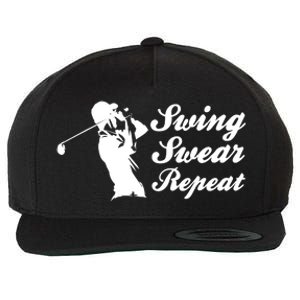 Funny Golf Swing Swear Repeat Male Golfer Version Wool Snapback Cap