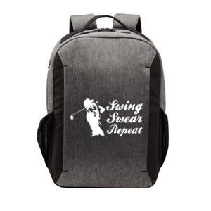 Funny Golf Swing Swear Repeat Male Golfer Version Vector Backpack