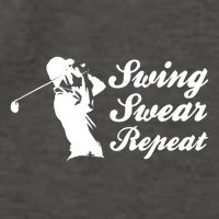 Funny Golf Swing Swear Repeat Male Golfer Version Vector Backpack