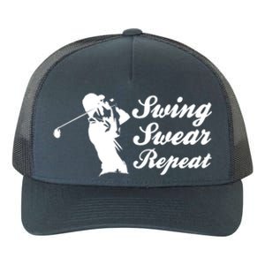 Funny Golf Swing Swear Repeat Male Golfer Version Yupoong Adult 5-Panel Trucker Hat