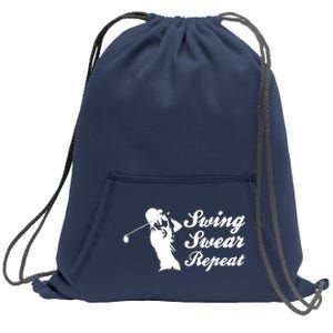 Funny Golf Swing Swear Repeat Male Golfer Version Sweatshirt Cinch Pack Bag