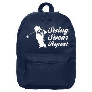 Funny Golf Swing Swear Repeat Male Golfer Version 16 in Basic Backpack