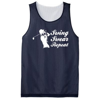 Funny Golf Swing Swear Repeat Male Golfer Version Mesh Reversible Basketball Jersey Tank