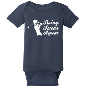 Funny Golf Swing Swear Repeat Male Golfer Version Baby Bodysuit