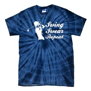 Funny Golf Swing Swear Repeat Male Golfer Version Tie-Dye T-Shirt