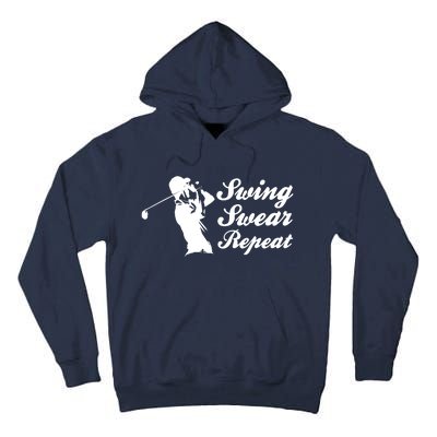 Funny Golf Swing Swear Repeat Male Golfer Version Tall Hoodie