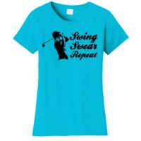 Funny Golf Swing Swear Repeat Male Golfer Version Women's T-Shirt