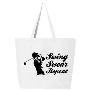 Funny Golf Swing Swear Repeat Male Golfer Version 25L Jumbo Tote