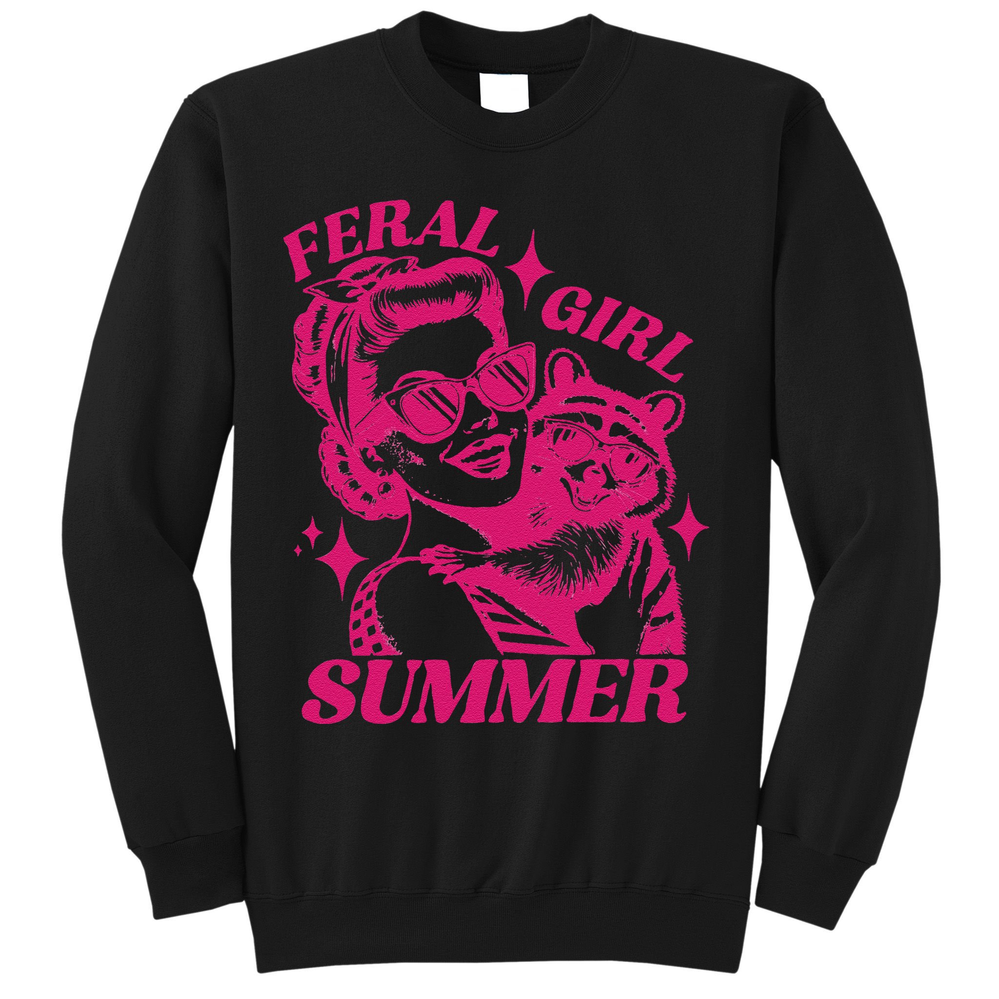 Feral Girl Summer Funny Feral Girl Summer Sweatshirt