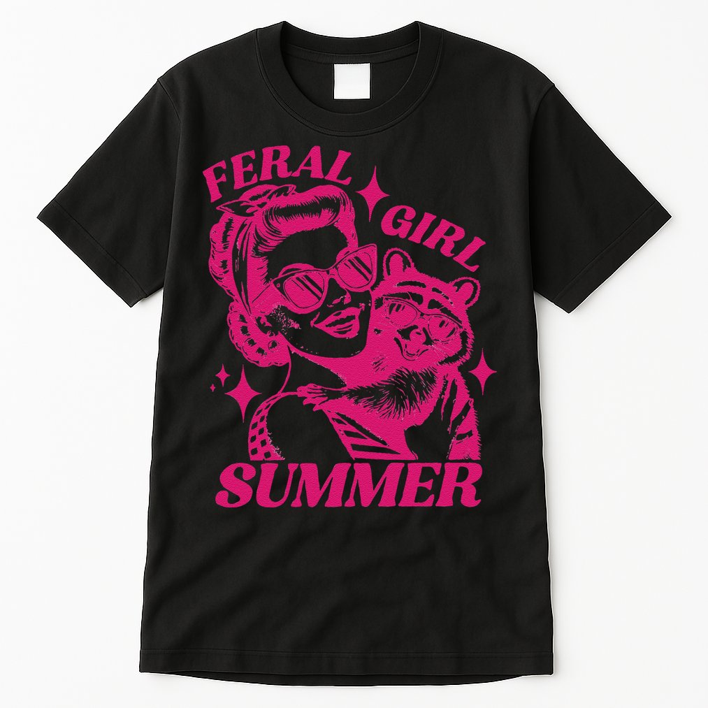 Feral Girl Summer Funny Feral Girl Summer Tall T-Shirt