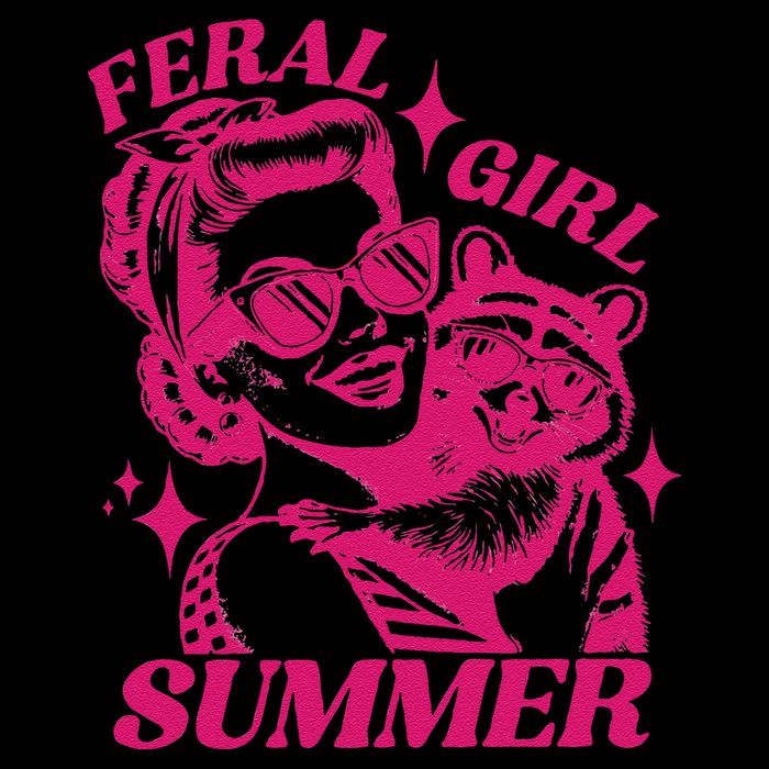 Feral Girl Summer Funny Feral Girl Summer Drawstring Bag