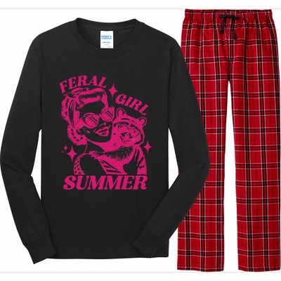 Feral Girl Summer Funny Feral Girl Summer Long Sleeve Pajama Set