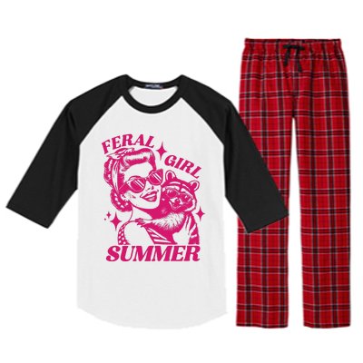 Feral Girl Summer Funny Feral Girl Summer Raglan Sleeve Pajama Set