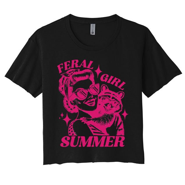 Feral Girl Summer Funny Feral Girl Summer Crop Top