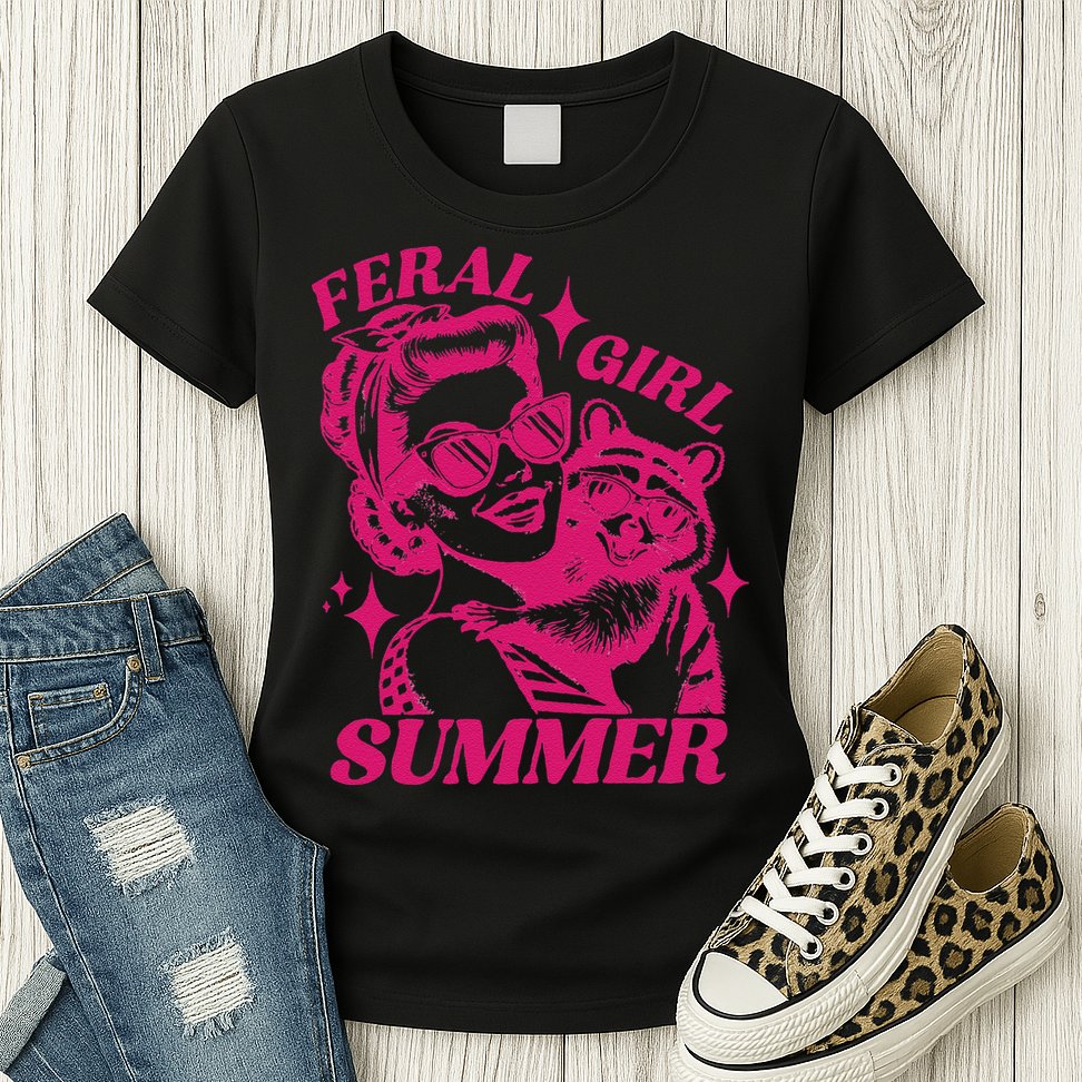 Feral Girl Summer Funny Feral Girl Summer Womens T-Shirt
