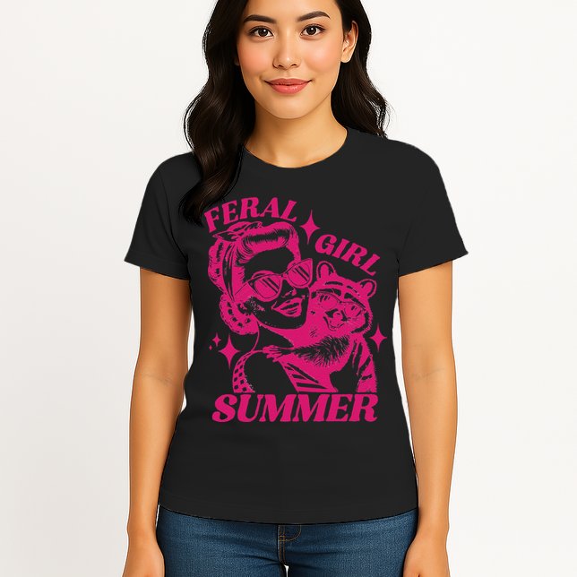 Feral Girl Summer Funny Feral Girl Summer Womens T-Shirt