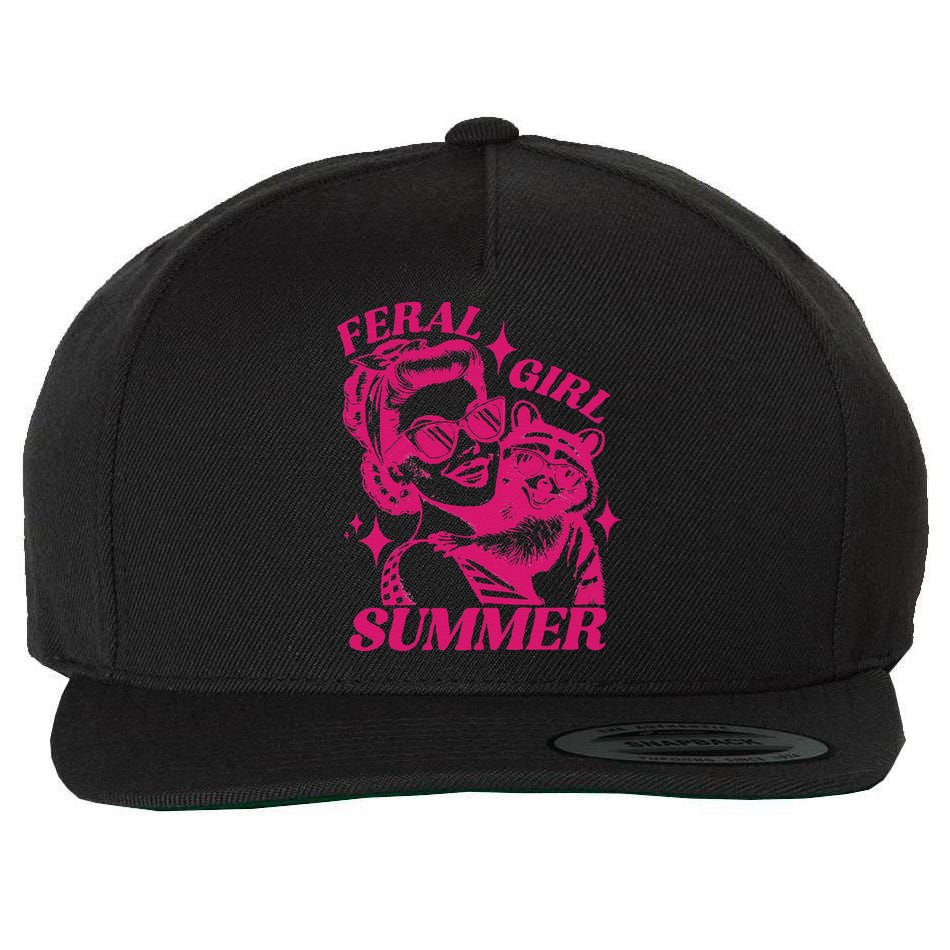 Feral Girl Summer Funny Feral Girl Summer Wool Snapback Cap