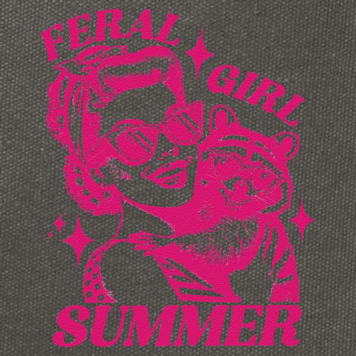 Feral Girl Summer Funny Feral Girl Summer Cotton Canvas Backpack