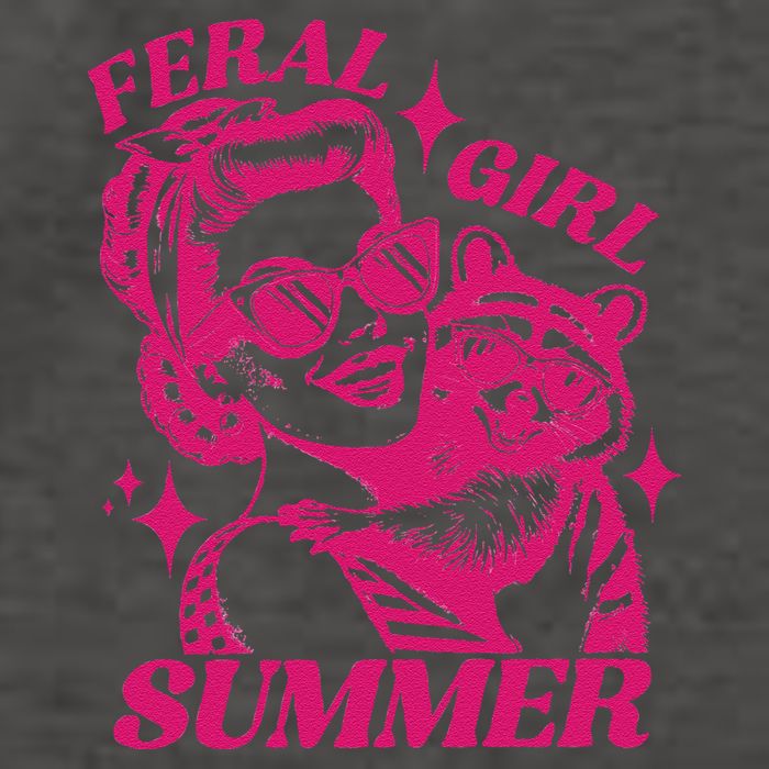 Feral Girl Summer Funny Feral Girl Summer Vector Backpack
