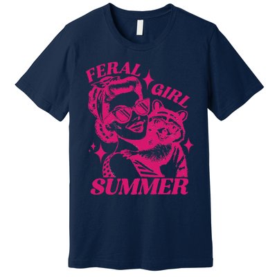 Feral Girl Summer Funny Feral Girl Summer Premium T-Shirt