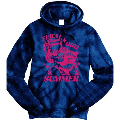 Feral Girl Summer Funny Feral Girl Summer Tie Dye Hoodie