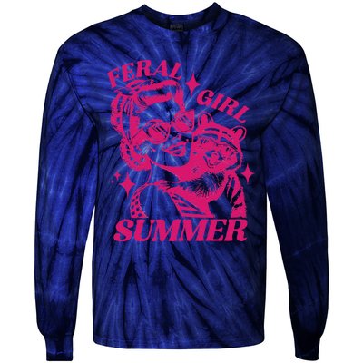 Feral Girl Summer Funny Feral Girl Summer Tie-Dye Long Sleeve Shirt