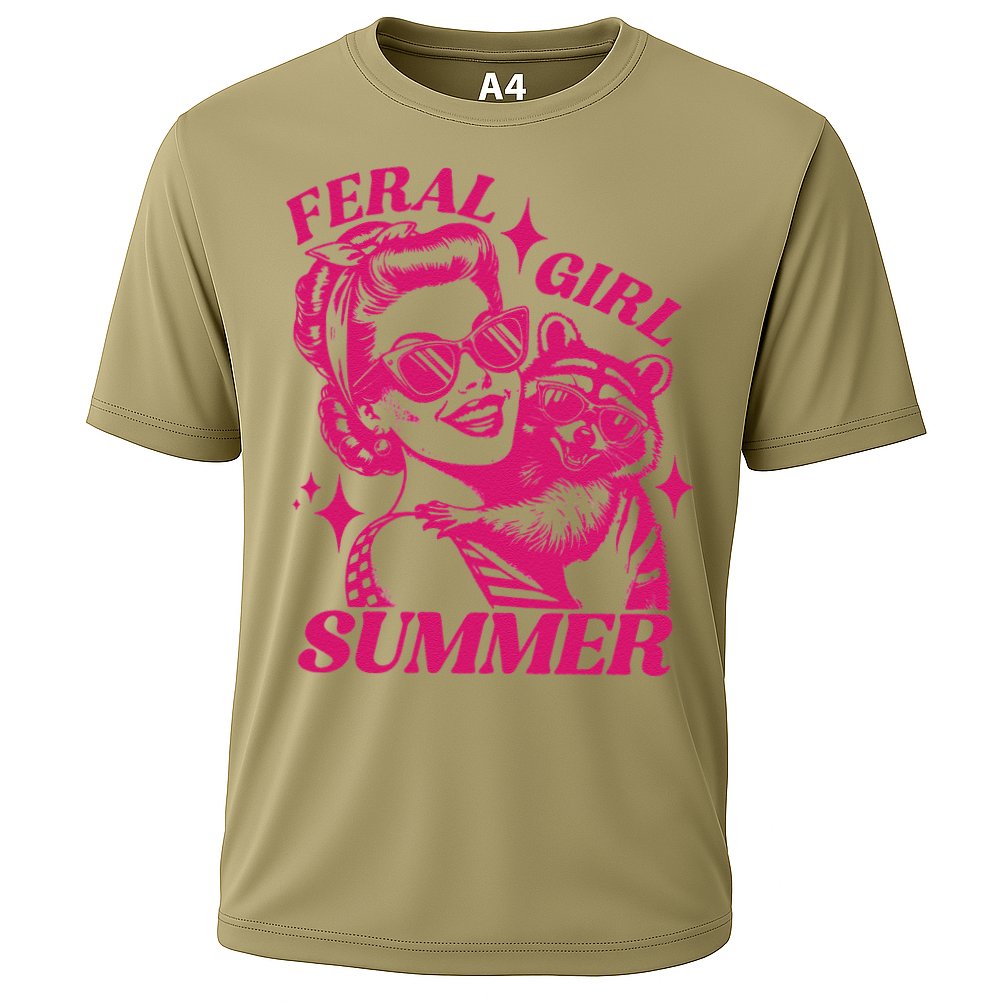 Feral Girl Summer Funny Feral Girl Summer Performance Shirt