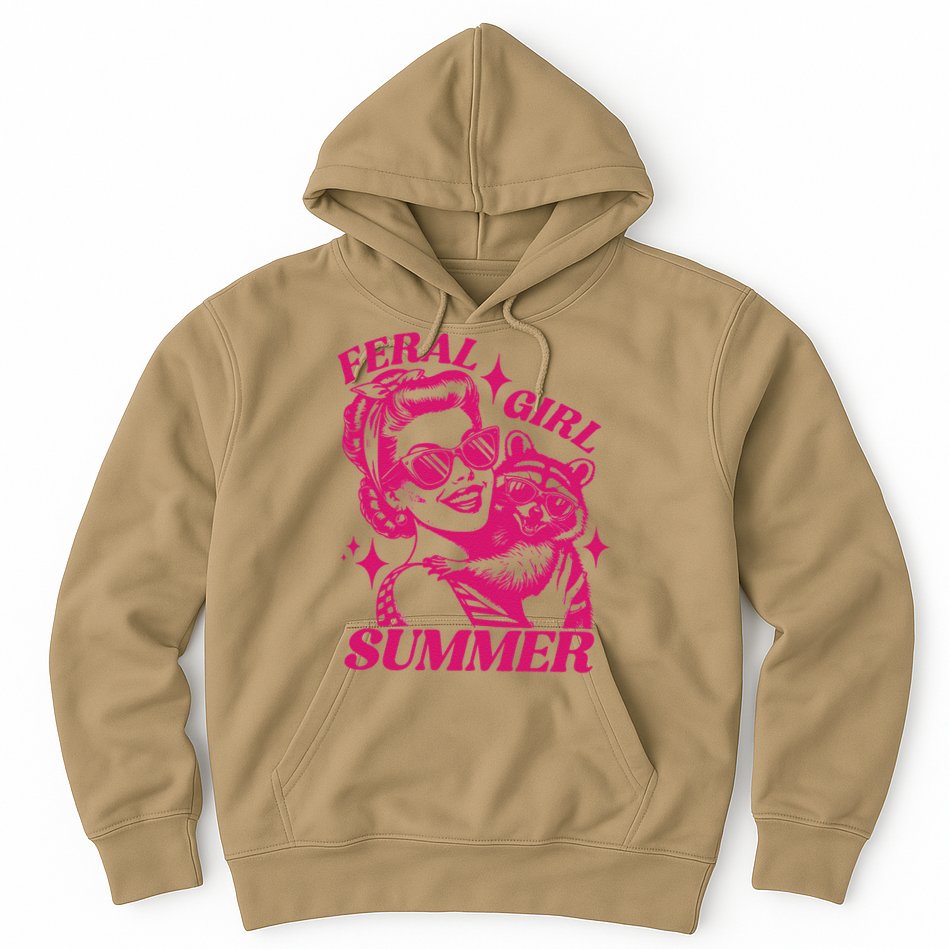 Feral Girl Summer Funny Feral Girl Summer Hoodie