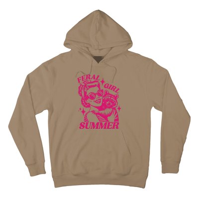 Feral Girl Summer Funny Feral Girl Summer Hoodie