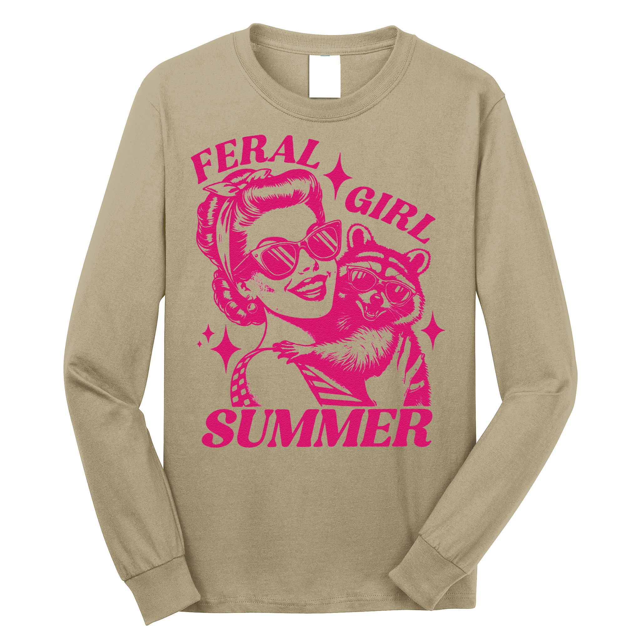 Feral Girl Summer Funny Feral Girl Summer Long Sleeve Shirt